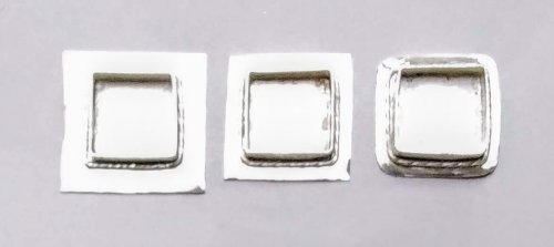 Judy Larson's Cobblestone Cab Earrings - , Metalwork, Sawing, Saw, Wire Saw, Butane Torch, Soldering, Solder, Decide where and how much excess 